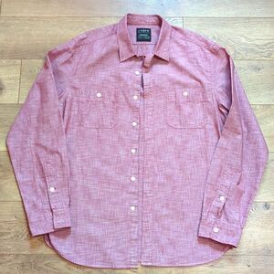 J Crew Shirt Mens Large Woven Long Sleeve Button Up Workshirt Pockets